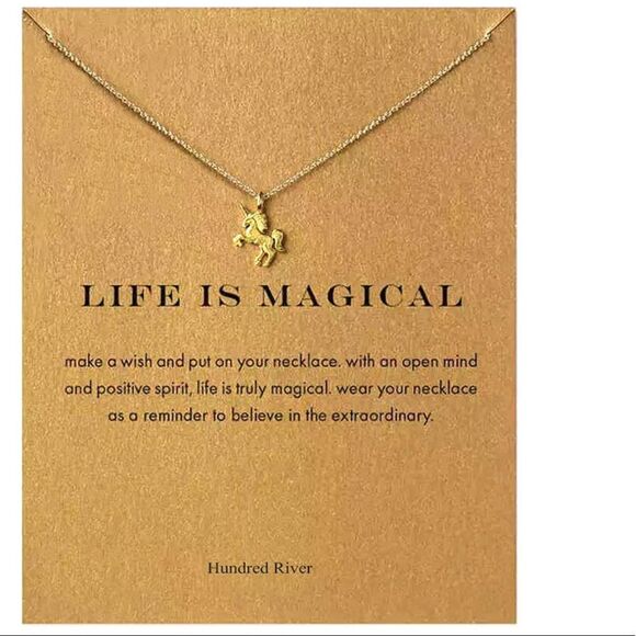 Jewelry - NWT Life Is Magical Unicorn Necklace - Gold